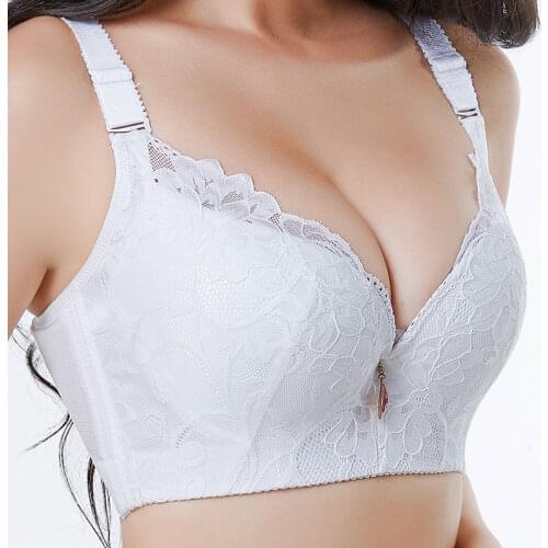 Gather money together Lace breathes Adjustment type Lady big code Underwear Fat MM cup Breast collection Steel ring Bra bra