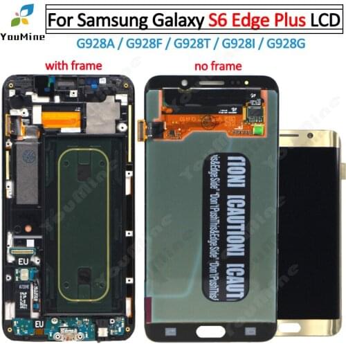 For Samsung Galaxy S6 Edge plus S6 Edge+ LCD display touch screen digitizer+Frame Assembly for samsung s6 edge plus LCD G928