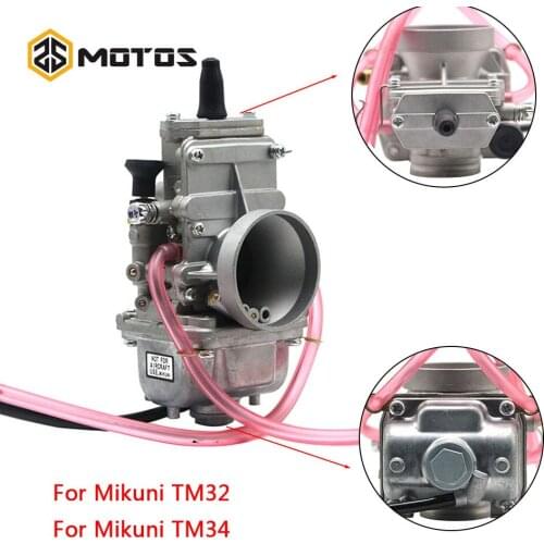 ZS MOTOS Motorcycle Carburador For MIKUNI 32mm 34mm TM32 TM34 Flat Slide Smoothbore Carb For 200cc-250cc 4-Stroke Racing Motor