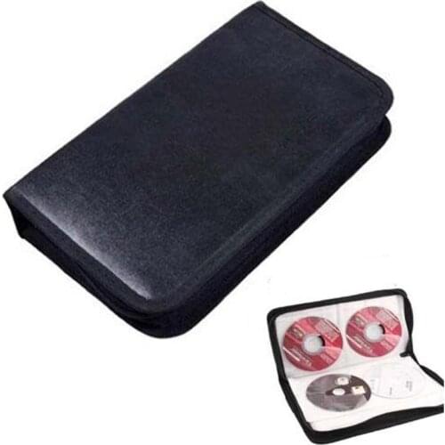 1Pc 80 Disc Case DVD CD Storage Box CD Package Holder Carry Bag DJ Faux PU Leather Organizer Wallet Box For VCD DVD CD Supplies