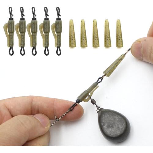 10PCS Carp Fishing Accessories Kit Lead Clip Tail Rubber Swivel For Carp Fishing Rig Method Feeder Tools For Carp Fishing Tackle