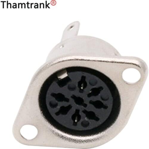 100PCS High quality 8 PIN DIN Panel Mount 5 Pole DIN Female Jack Socket Solder Metal DIN Chassis Wire Connector