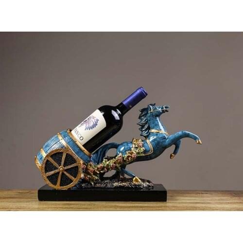 42CM LARGE # TOP COOL fashion office home Business shop decorative art Money Drawing HORSE Sculpture Wine rack art statue