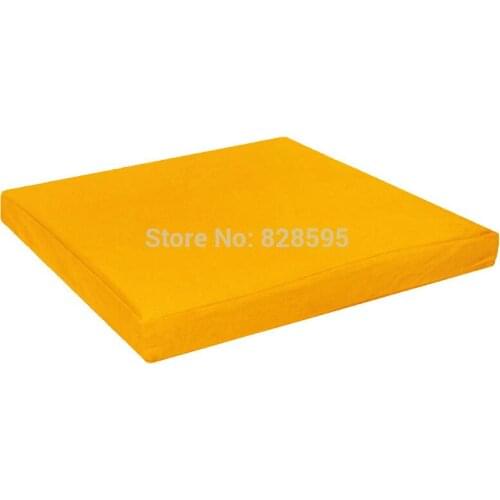 Aa136t Yellow 100% Cotton Canvas Square 3D Box Sofa Seat cover Pillow Case Sofa Seat Cushion Cover (Only sell cover)