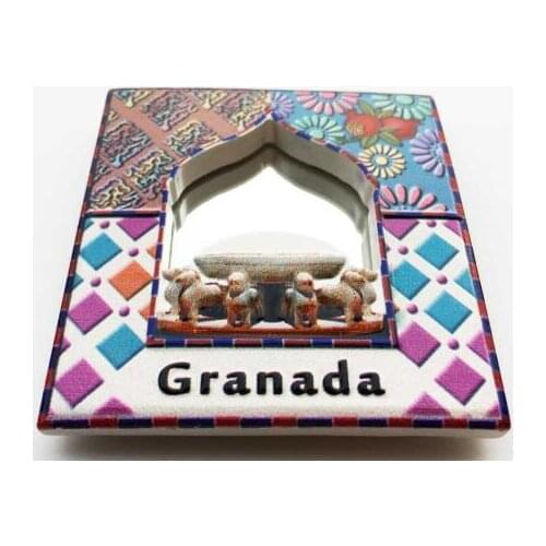 Alhambra Palace in Granada, Spain Islamic style mirror fridge magnet sticker collection companion gift