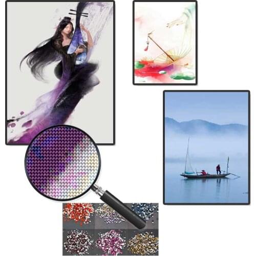 Diamond Painting Beauty Figure Lute Square Diamond Round Diamond Decoration Customizable Wall Art Decoration for Living Room