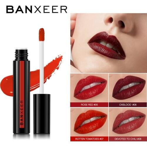 BANXEER Lipgloss Shimmer 8 Colors Liquid Lipstick Moisturizing No Matte Lip Gloss Makeup Waterproof Lip Make up Cosmetics