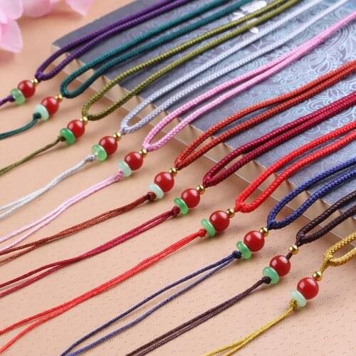 Agate Beads Lanyard DIY Craft Bracelet Necklace Pendant Jewelry Findings Making Cotton thread Rope Line Accessories