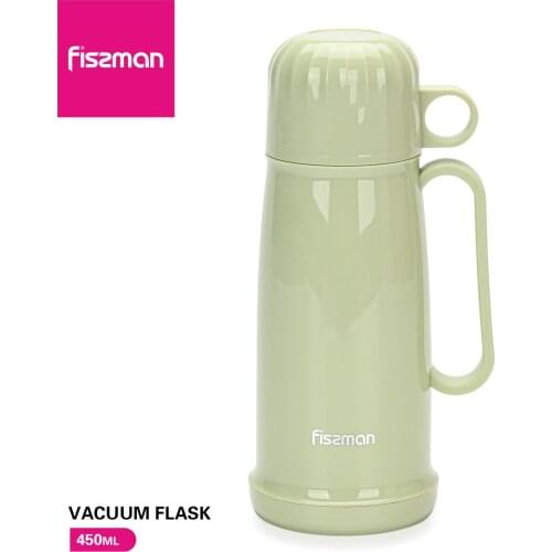 Fissman 450ML Vacuum Flask Green Color Thermal Insulated Hot Water Pot