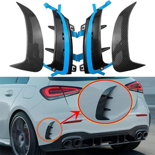 Carbon Fiber Rear Bumper Spoilder Flickers Canards Splitters For Mercedes Benz W177 AMG Line Hatchback A180 A200 A160 A250 A35