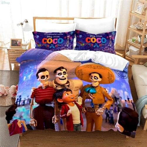 New Cute Coco Pattern Duvet Cover Set with Pillowcase Home Textile Disney Boys Girls Children 3D Bedding Sets for Bedroom Decor