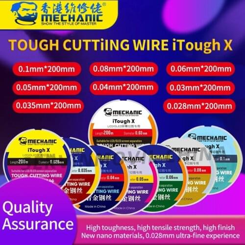 MECHANIC iTough X High hardness special steel wire Mobile LCD screen cutting separation line 0.028mm - 0.1mm x 200m