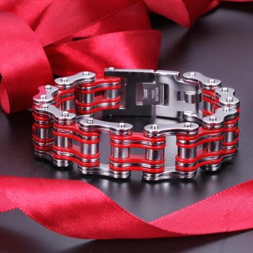 Mens Cyclist Jewelry 3 Color Stainless Steel Bicycle Motorcycle Chain Bracelets Bangles Friendship Pulseira Masculina