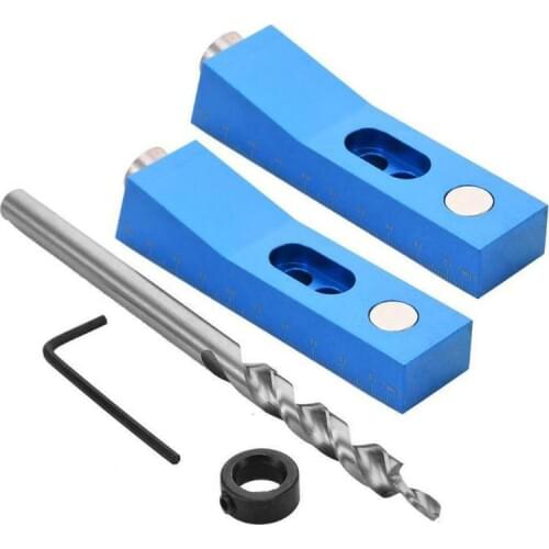 Woodworking Pocket Hole Jig Kit Angle Drill Guide Set Hole Puncher Locator Drill Bit Set For DIY Carpentry Tools dropshipping