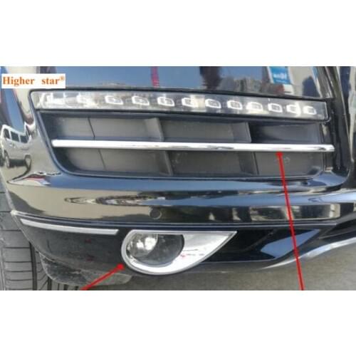 Higher star ABS chrome 2pcs car front fog lamp decoration cover+2pcs car front fog lamp decorative trim for Q7 2014-2016