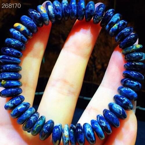 Genuine Natural Blue Pietersite Bracelet Abacus Beads Bracelet 10.2x4.3mm Women Men Stretch Crystal Blue Namibia Stone AAAAA