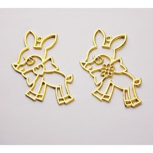 NEW 10 pcs/lot Bow tie deer Metal Frame Pendant Charm Bezel Setting Cabochon Setting UV Resin Charms Jewelry Making Findings