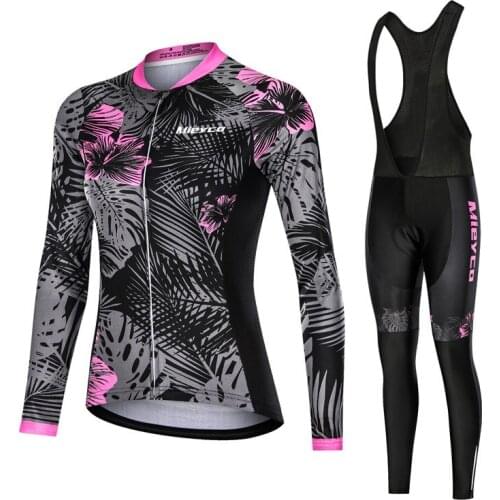 New Breathable Spring Long Sleeve Cycling Jersey Set Roupa Ciclismo Feminina MTB Bicycle Wear Clothing Outdoor Sportswear Racing