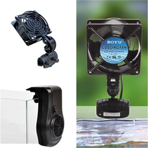 DC12V Aquarium Cooling Fan Chiller Adjustable 360 Degrees Small Fish Tank Cold Wind Chiller Temperature Control