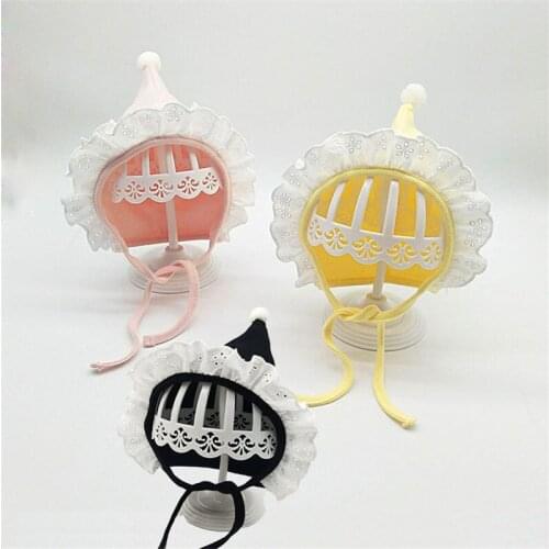 Baby Girls Lace Pointy Caps Court Hats Newborn Baby Photography Props Flower Bonnet Hat Kid Princess Multicolor Cotton Caps