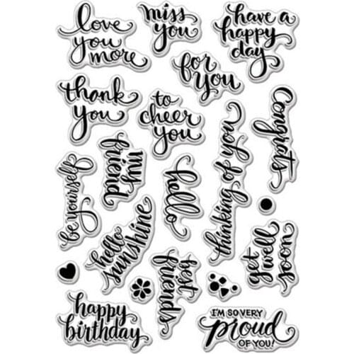 English Words Transparent Clear Silicone Stamp/Seal for DIY scrapbooking/photo album Decorative clear stamp sheets FXL030