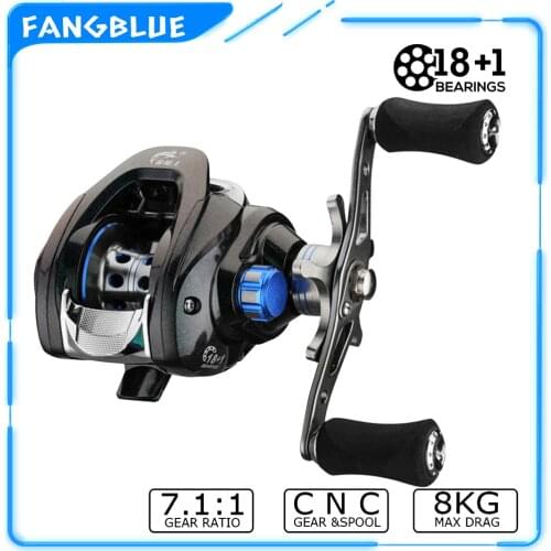 FANHBLUE Baitcasting Fishing Reel 7.1:1 High Speed Dual Brake System 18+1BB 8KG Drag For Pike Carp Fishing Accessories