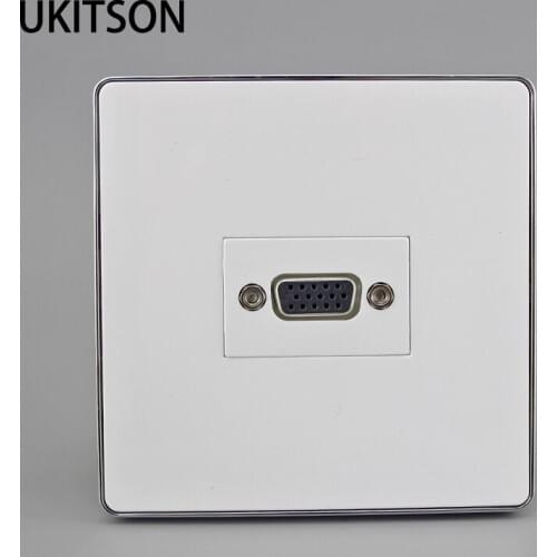 Silver Border Female To Female VGA Panel 15pins PC Extender Computer Wall Outlet