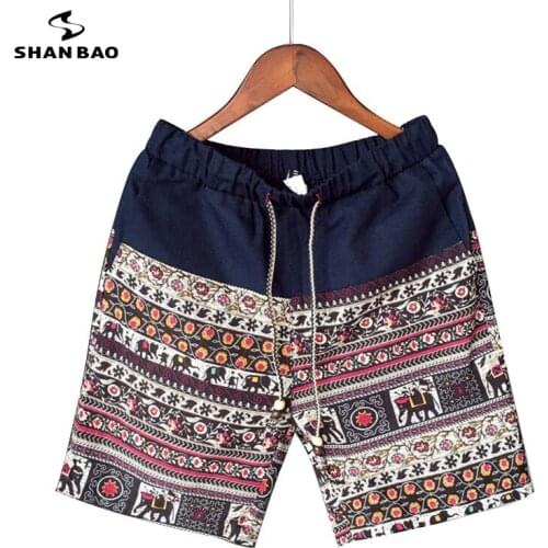 Men and women models leisure shorts fashion cotton and linen stitching 2020 summer brand beaded flowers printed beach shorts