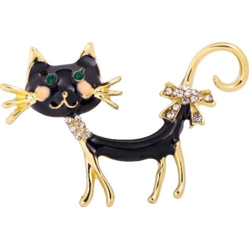 Europe and America drop oil cat brooch enamel temperament coat button set brooch