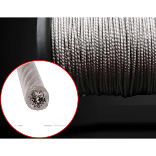 3-10MM 10--50M, 7X7 7X19 304 stainless steel wire rope with PVC coating softer fishing coated cable clothesline traction rope