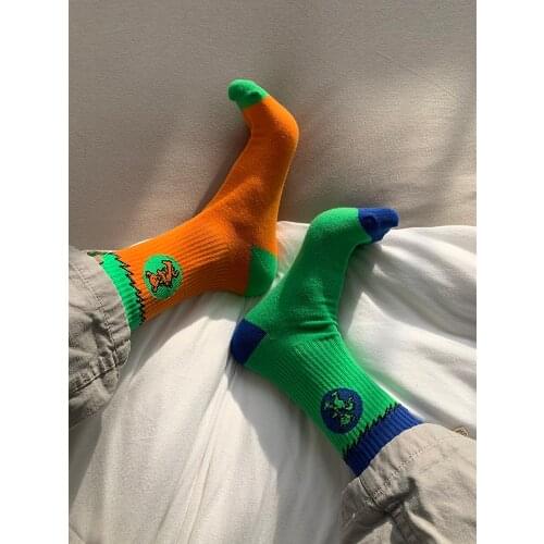 Street Fashion Cotton Adult Middle Calf Crew Socks Creative Funny Dunk Dancing Bibs Bear Cotton Harajuku Skateboard Cute Happy