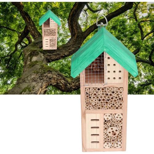 Wooden Insect Bee House Hanging Bees Ladybirds Insect House for Outdoor Backyard Garden Decoration Nests Box Insect House