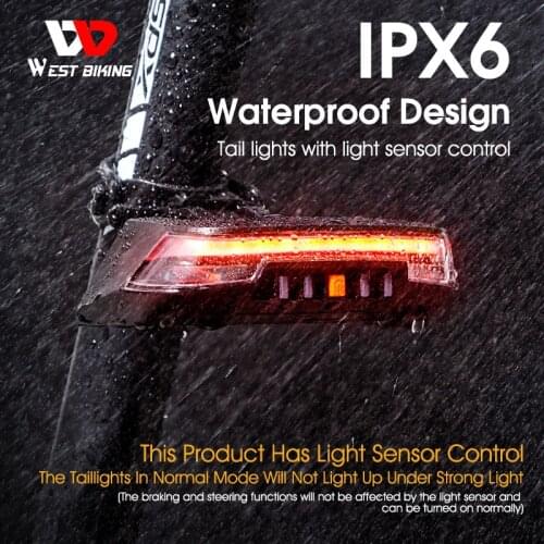 Smart Bike Tail Light MTB Road Bicycle LED USB Rechargeable Riding Safety Lamp Wireless Remote Turn Signal Cycling Rear Light