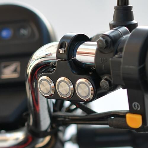 Universal Handlebar Motorcycle Switches Fog Light Mount Horn Power Start Switch Aluminum With Indicator For Yamaha