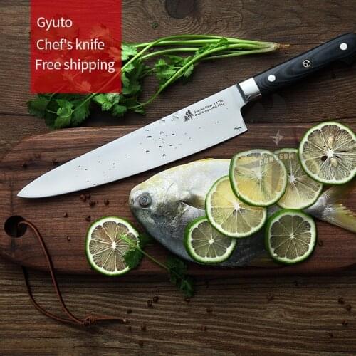 Japanese Gyuto Chefs knife Western Sashimi Sushi Knives fruit knife Multi-func Germany imports 1.4116 steel