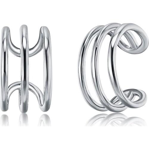 ZEMIOR 925 Sterling Silver Spiral Cuffs Ear Clip Golden Sliver Color Earrings For Women Birthday Fashion Jewelry Gift Best Sell