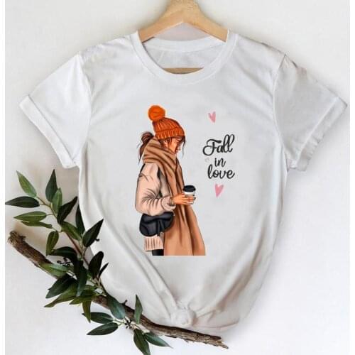 Female Graphic Tees 90s Top Print T-Shirt Women Letters New Style 90s Autumn Fall Thanksgiving Halloween Tshirt T