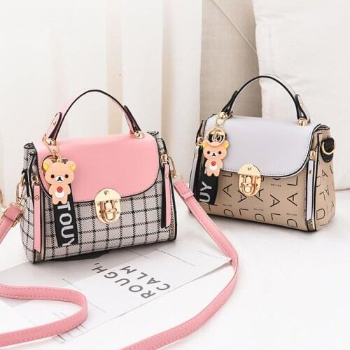 Ladies Shoulder Bags New Cute Type PU High Quality Hot Sale Girls Diagonal bag Color Matching Casual Fashion Small Square Bags