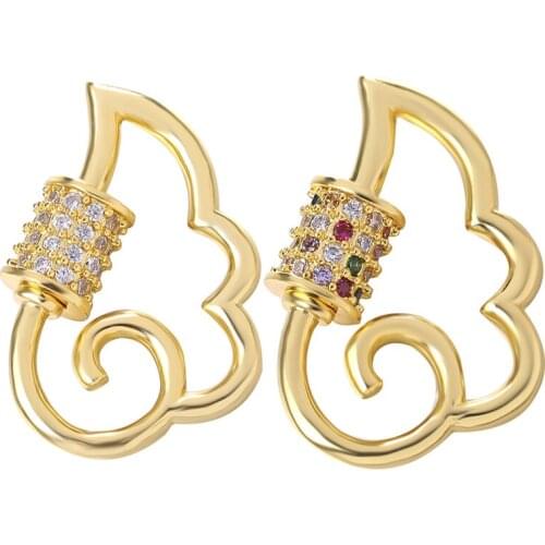 Gold Necklace Unique shape Creative Carabiner Fasteners Screw Lock Clasps Accessories For Handmade DIY Jewelry Making Supplies