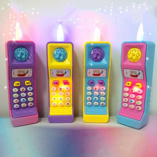 1PCs Kids Telephone Machine Cell Phone Toy Learning Machine Point Reading Machine Plastic Electric Study Electronic Vocal Toys