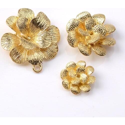 10Pcs Handmade Copper Flower Charms Connector Bridal Hair Accessories DIY Charms For Jewelry Making