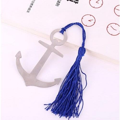 12PCS Nautical Themed Silver Anchor Chrome Bookmark Wedding Favors Metal Boat Anchor Bookmarks For Book Baby Birthday Souvenir