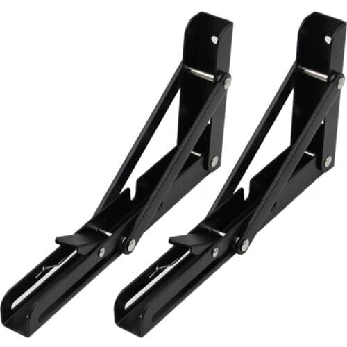 2 Pcs Triangular Partition Folding Shelf Brackets Heavy Duty Stainless Steel