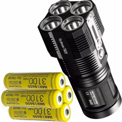 2021 nitecore TM28 6000 Lumens CREE XHP35 HI 4LED Rechargeable Hight Light Flashlight FOR Gear Hunting Outdoor Hunting Searching