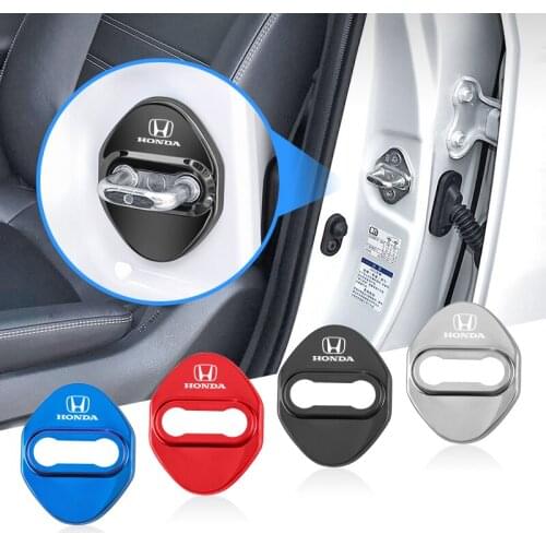4Pcs Stainless Steel Car Door Lock Cover For Honda Pilot City CRV CRZ Dohc Fit Insight Inspire Legend Modulo RR SI Typer Types