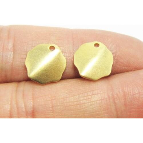 Brass charms 11x1mm Bend mini round earrings findings Geometric charm -50pcs R802