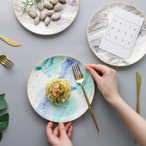 8 inch bone china colorful dinner Plate Dish Dessert Breakfast Plate Dinnerware Cake dish dessert tray ceramic plate