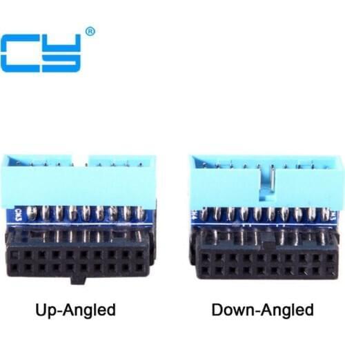 USB 3.0 20pin Male to Female Extension Adapter Up Down Angled 90 Degree for Asus Gigabyte Msi Onda Inte Lenovo USB3 Motherboard