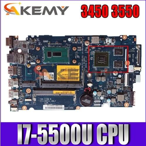 Akemy CN-0KFY45 KFY45 FOR DELL Dell Latitude 3450 3550 Laptop Motherboard ZAL50/51/60/61 LA-B072P I7-5500U Mainboard NOTEBOOK PC