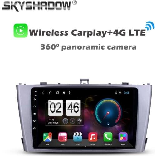 360 Panoramic Camera 6G+128G 8Core Android 10.0 Car DVD Player GPS Map WIFI Bluetooth 5.0 RDS Radio For Toyota Avensis 2008-2015